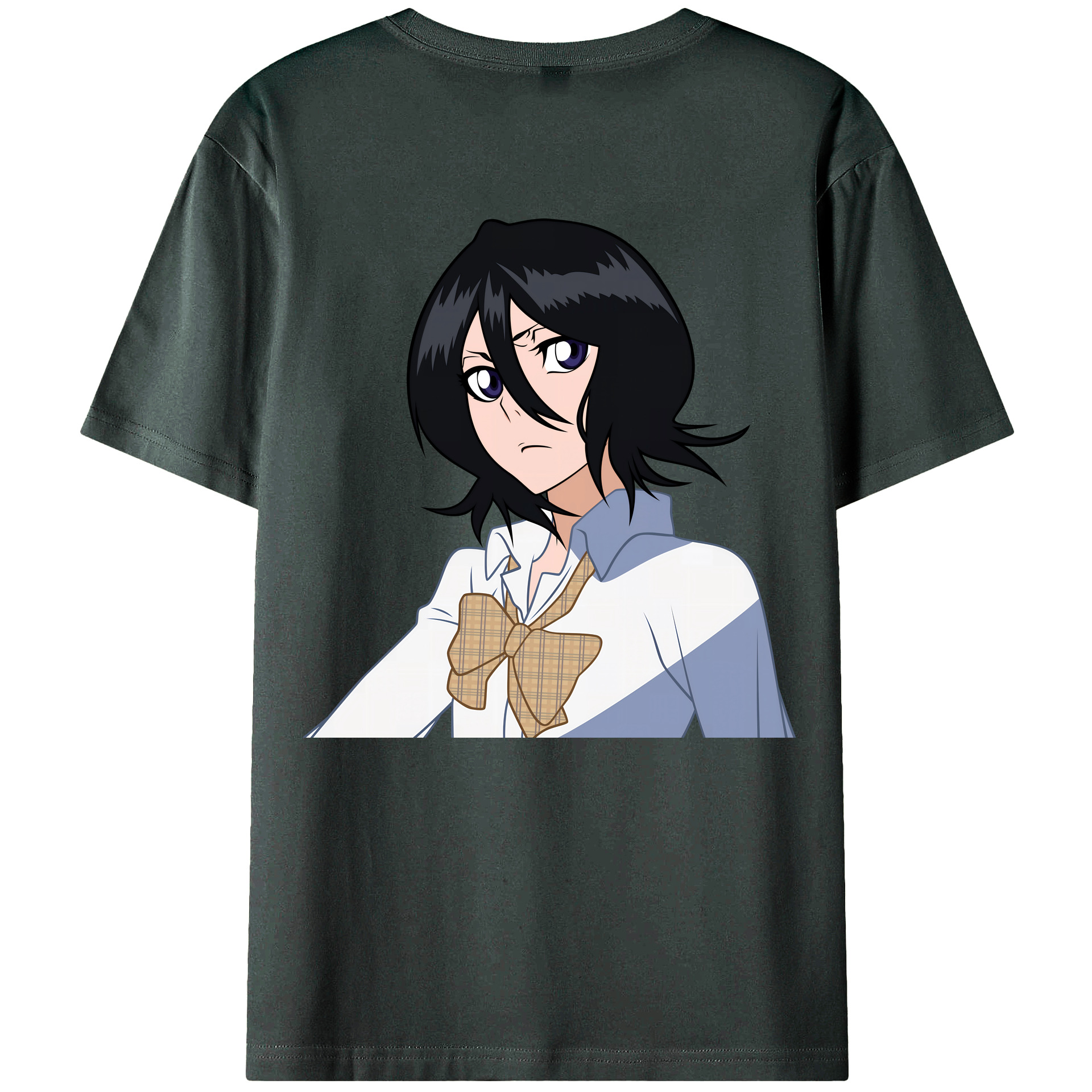 （画像用） ブリーチ 朽木ルキア BLEACH Kuchiki Rukia 綿100％ メンズ半袖Tシャツ（バックプリント） 通気性